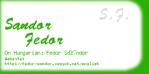 sandor fedor business card